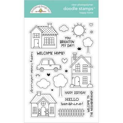 Doodlebug My Happy Place Clear Stamps - Happy Home